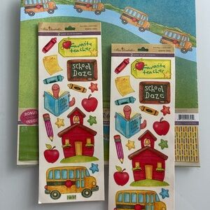 Miss Elizabeth's 6 Easy Page Scrapbook School Days 12 x 12 NEW & Stickers